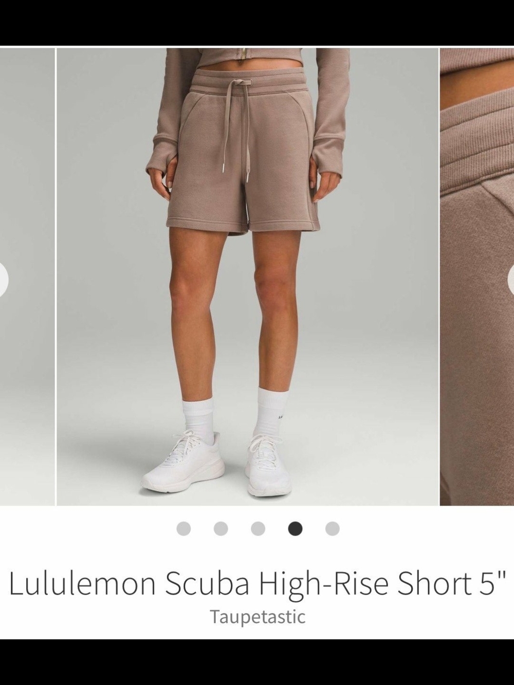 lululemon Scuba High-Rise Shorts 5" Sz-6 Taupetastic